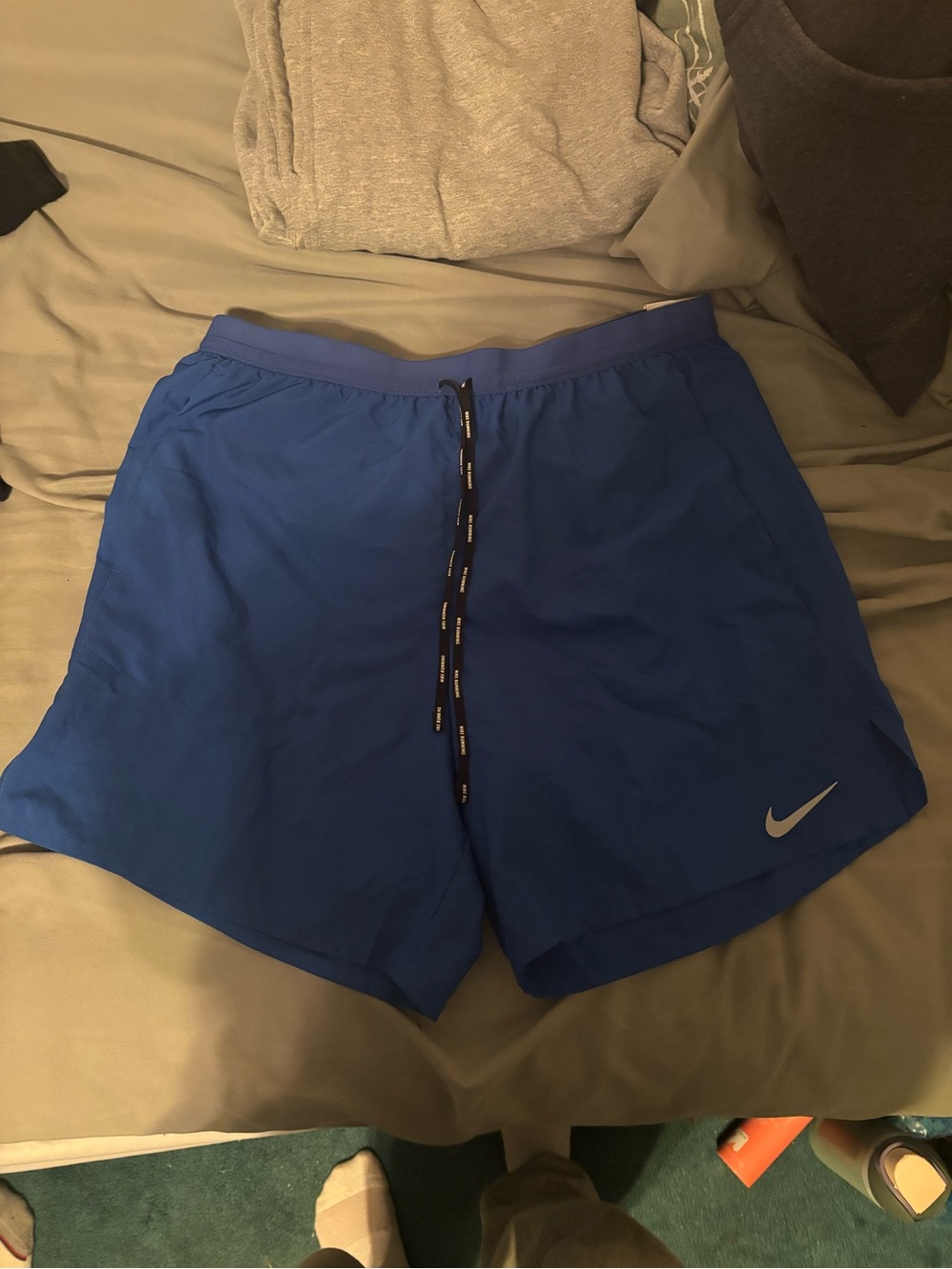 Nike Men’s Blue Athletic Running Shorts with Swoosh